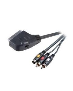 Kabel S-VHS + 2x RCA male <-> Scart 2mtr 3884