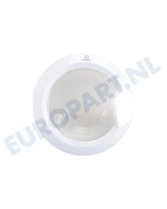 Vuldeur compleet wit schuin glas wasmachine Ariston Bleu Air Indesit 5063